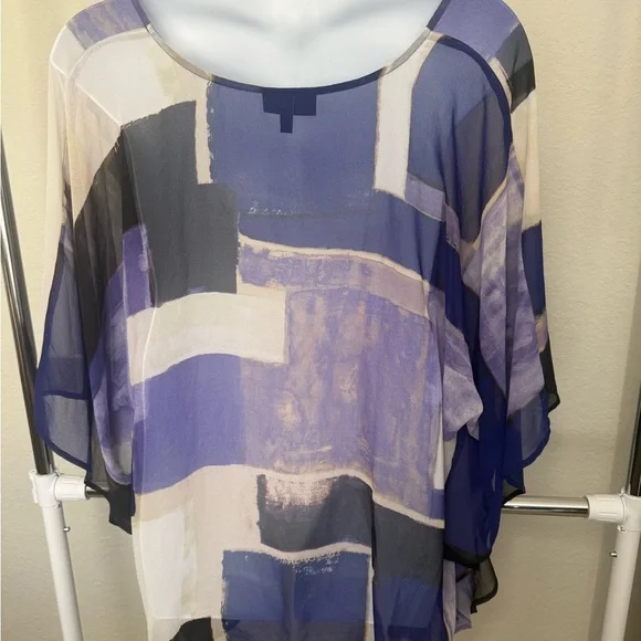 Plus Size Sheer Abstract Women's Poncho Size 22/24 - Picture 3 of 4